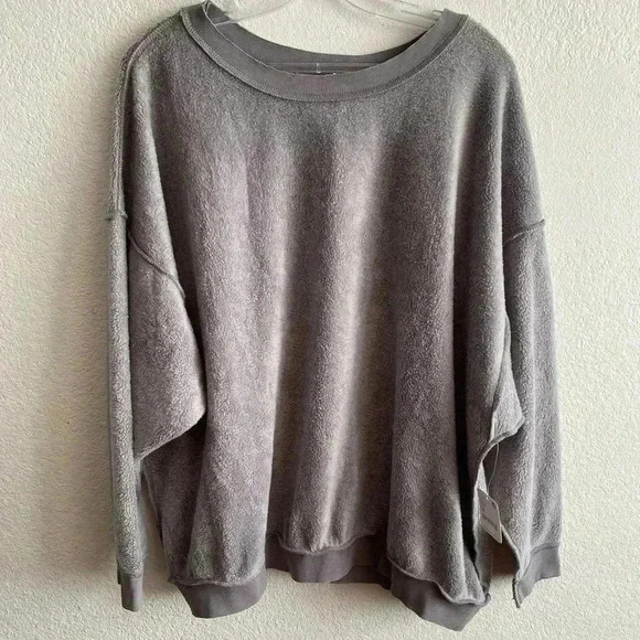 🆕 Free People Movement Storm Grey Kelly Oversize Sweater Top S🆕 - Picture 5 of 16